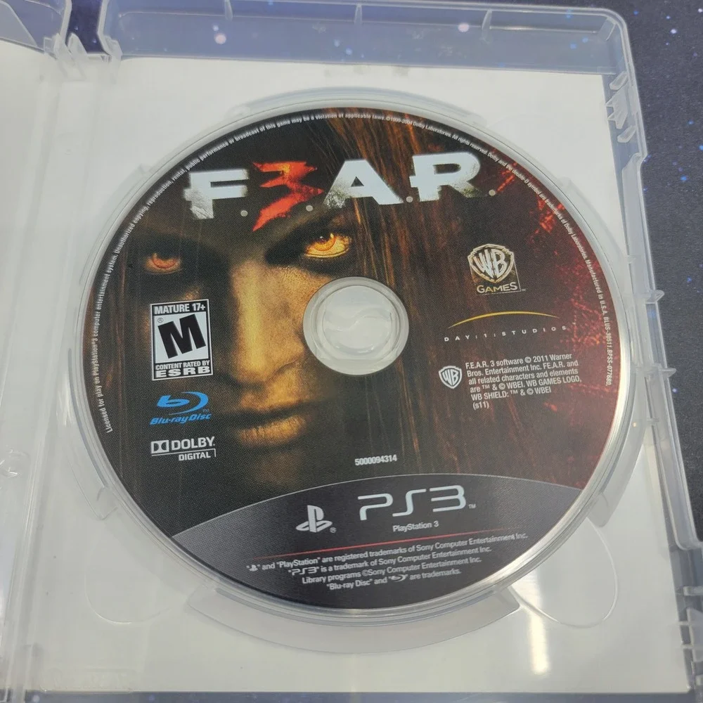 F.E.A.R. 3 F3AR Sony PlayStation 3 PS3 Game Horror FPS Warner Bros BLUS-30511
